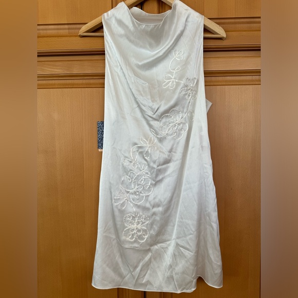 Nolita Embroidered Stretch Satin Mini Dress - Picture 5 of 9